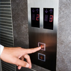 Finger Touching Button of Elevator