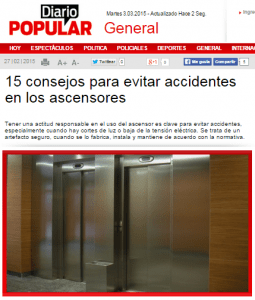 DIARIO POPULAR- 15 consejos para evitar accidentes en los ascensores